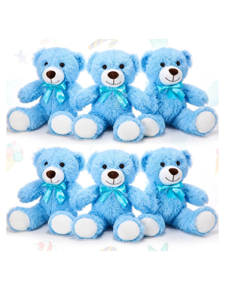 Ositos de Peluche Aoriher 6 Piezas Azul 35 cm Suaves