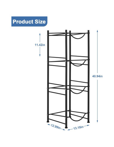 Soporte para Jarras de Agua 5 Galones Smusei 4 Niveles Negro