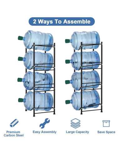 Soporte para Jarras de Agua 5 Galones Smusei 4 Niveles Negro
