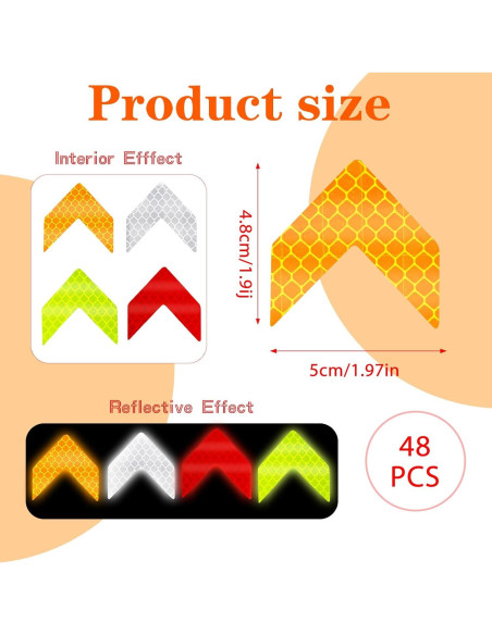 48 Calcomanías Reflectantes Ymapinc - Flechas de Seguridad PVC
