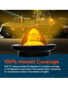 Luces Beehive LED 2.5" Ámbar True Mods - 8 Piezas Impermeables 2