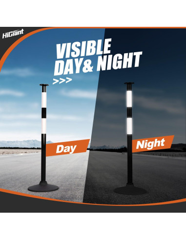 Postes Delineadores de Tráfico HiGiant 86 cm 4 Piezas con Base de Caucho