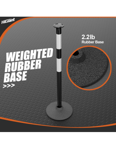 Postes Delineadores de Tráfico HiGiant 86 cm 4 Piezas con Base de Caucho