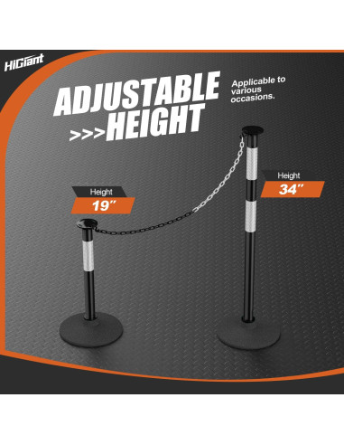 Postes Delineadores de Tráfico HiGiant 86 cm 4 Piezas con Base de Caucho