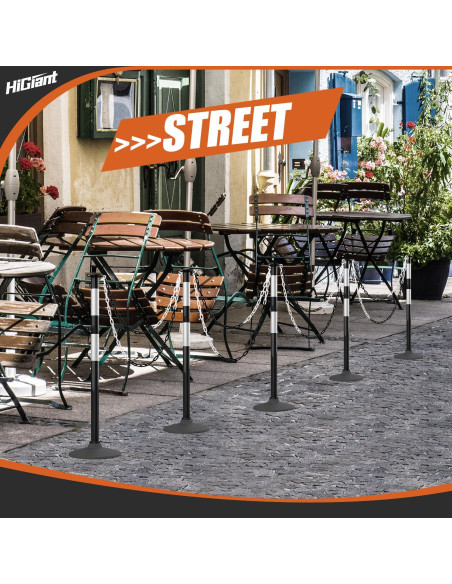 Postes Delineadores de Tráfico HiGiant 86 cm 4 Piezas con Base de Caucho