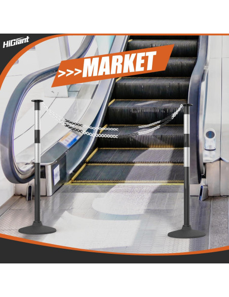 Postes Delineadores de Tráfico HiGiant 86 cm 4 Piezas con Base de Caucho