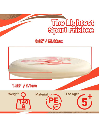 Frisbee Deportivo Wham-O 25.1cm 140g Antideslizante Beige