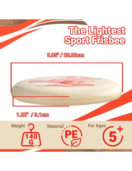 Frisbee Deportivo Wham-O 25.1cm 140g Antideslizante Beige