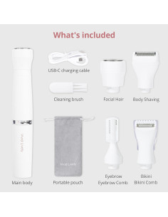 Depilador Facial 4-en-1 VIVID LIVELY Recargable USB Indoloro 2