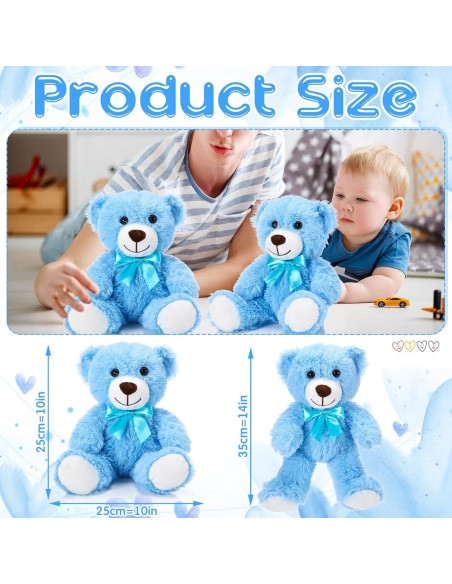 Ositos de Peluche Aoriher 6 Piezas Azul 35 cm Suaves