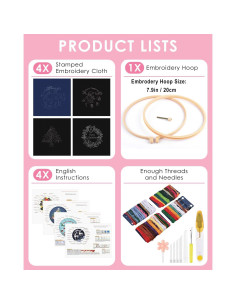 Kit de Bordado de Navidad TINDTOP para Adultos - 4 Paquetes DIY 2