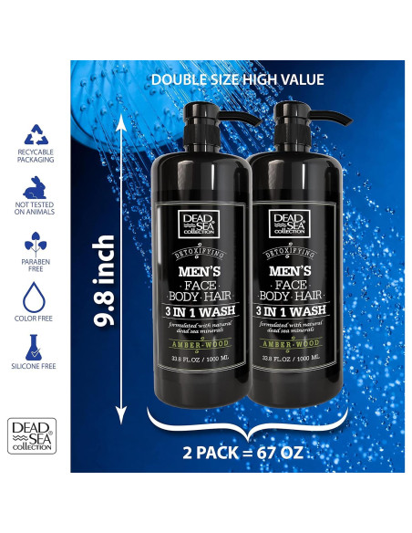 Gel de Ducha 3 en 1 Colección del Mar Muerto 2000 ml Hombres