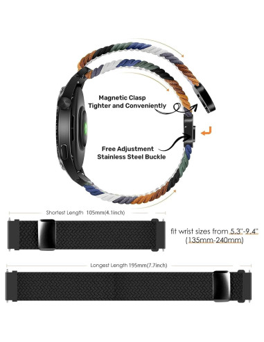 Correa de Reloj Nylon Magnético 20mm LeyuBand Verde Oliva