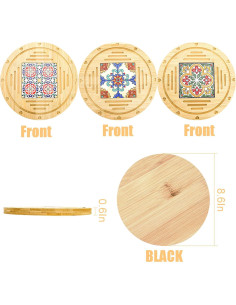 Trivets Redondos de Madera WUWEOT - 3 Paquetes 21.8 cm 2