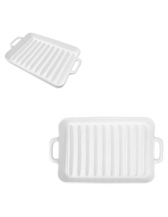 Cocinero de tocino de cerámica blanca KVZKVZ 26x18 cm