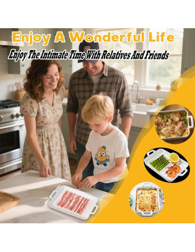 Cocinero de tocino de cerámica blanca KVZKVZ 26x18 cm