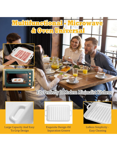 Cocinero de tocino de cerámica blanca KVZKVZ 26x18 cm