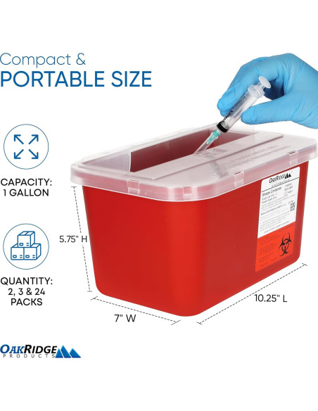 Contenedor Desechos Cortantes Oakridge 1 Galón 24 Unidades