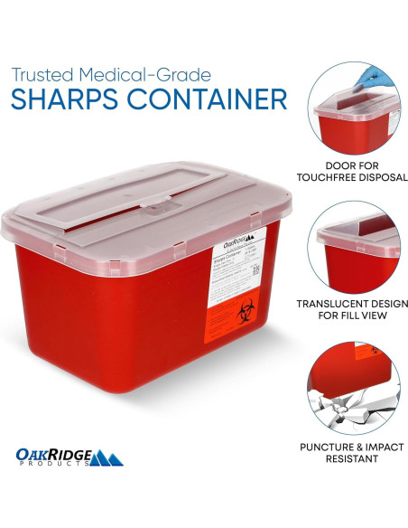 Contenedor Desechos Cortantes Oakridge 1 Galón 24 Unidades
