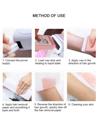 Kit de Eliminación de Vello HURRISE con Calentador de Cera Doble 100ml