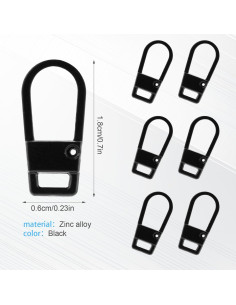 Kit de 4 Tiradores de Cremallera Desmontables Gosknor - Metal Negro 2