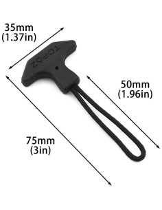 Tirador de Cremallera TPU DGHAOP - 4 Piezas Negro 75x35mm 2