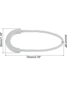 Tiradores de Cremallera PATIKIL 15 Piezas Nylon Gris Claro 2