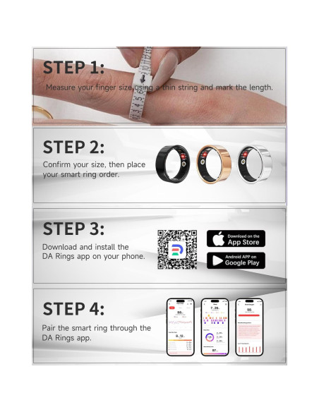 Anillo Inteligente Luxelle Fitness Monitor Sueño Frecuencia Cardíaca