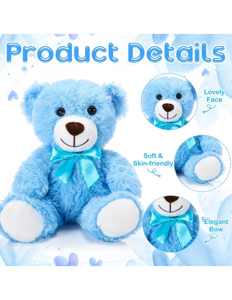 Ositos de Peluche Aoriher 6 Piezas Azul 35 cm Suaves