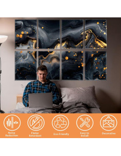 Paneles Acústicos KIOSSUT 8 Unidades 30x40 cm Aislantes Sonido 2