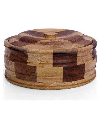 Cesta Calentadora de Tortillas de Madera The Great Indian Bazaar 22.86 cm