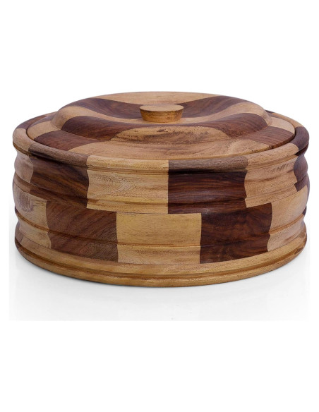 Cesta Calentadora de Tortillas de Madera The Great Indian Bazaar 22.86 cm