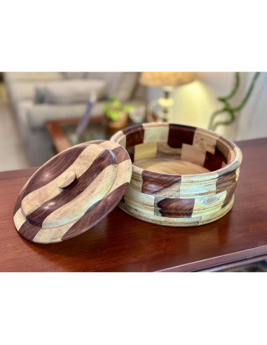 Cesta Calentadora de Tortillas de Madera The Great Indian Bazaar 22.86 cm