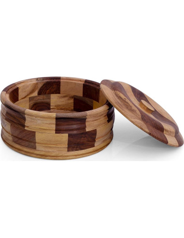 Cesta Calentadora de Tortillas de Madera The Great Indian Bazaar 22.86 cm