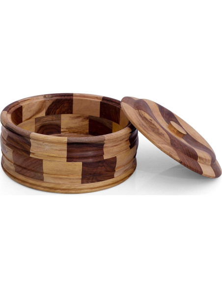 Cesta Calentadora de Tortillas de Madera The Great Indian Bazaar 22.86 cm