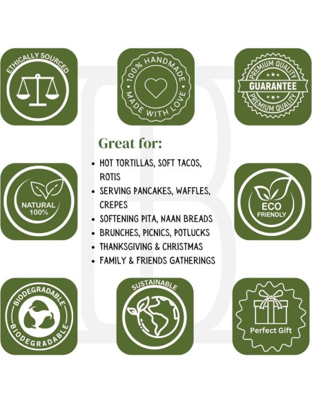 Cesta Calentadora de Tortillas de Madera The Great Indian Bazaar 22.86 cm