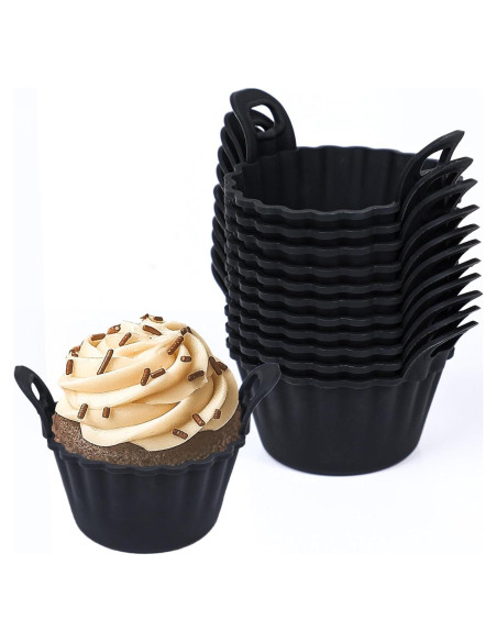 Juego de 12 Tazas de Silicona KOLUTI para Hornear - Antiadherente