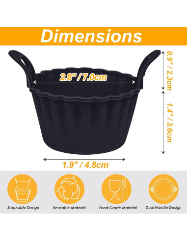 Juego de 12 Tazas de Silicona KOLUTI para Hornear - Antiadherente