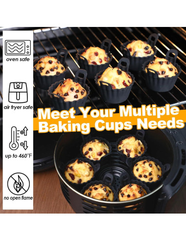 Juego de 12 Tazas de Silicona KOLUTI para Hornear - Antiadherente