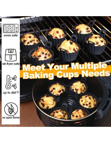 Juego de 12 Tazas de Silicona KOLUTI para Hornear - Antiadherente