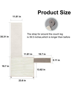 Protector de Sofá Oroonoko contra Arañazos de Gato 60x50cm Beige 2