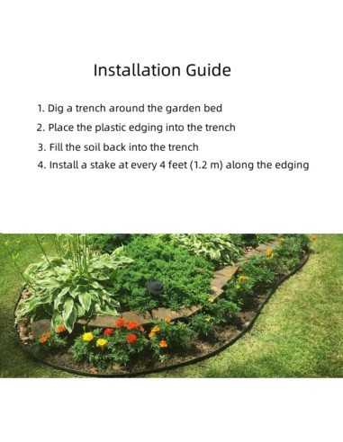 Borde de Jardín ANLEOLIFE 60 pies Flexible Anti-UV