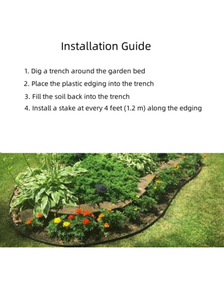 Borde de Jardín ANLEOLIFE 60 pies Flexible Anti-UV