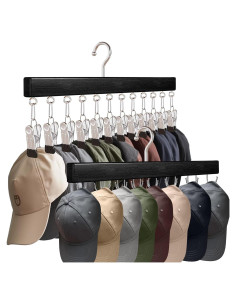 Soporte para Gorras BESUGEOUS 2 Perchas 28 Gorras Negro