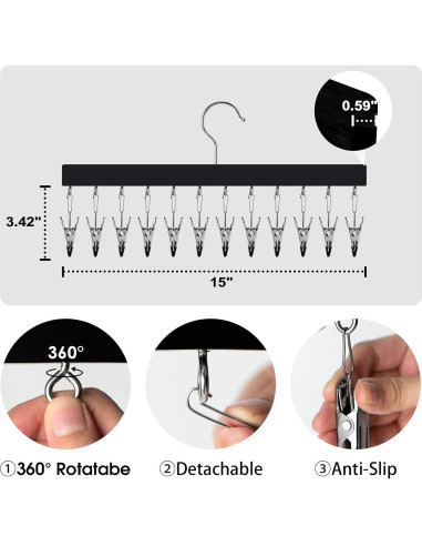 Soporte para Gorras BESUGEOUS 2 Perchas 28 Gorras Negro