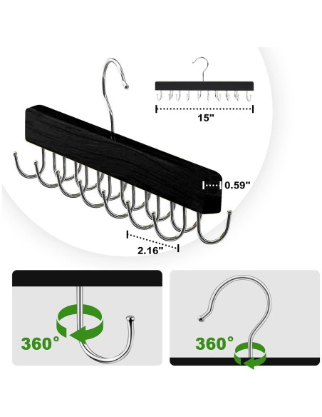 Soporte para Gorras BESUGEOUS 2 Perchas 28 Gorras Negro