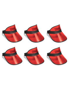 Viseras de Plástico Rojo Claro Beistle S60313-RAZ6 - 6 Piezas