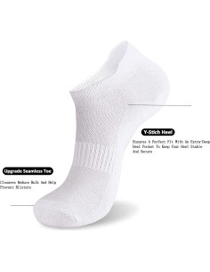 Calcetines de Running para Mujer Brookhaus - 6 Pares Blancos 2