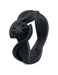 Anillos de Silicona Rinfit para Mujeres - Boda y Promesa - Negro Talla 6
