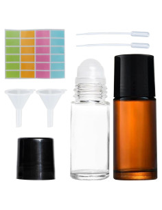 2 Botellas de Rodillo de Aceite Esencial IEMIEBSHA 50ml Vidrio